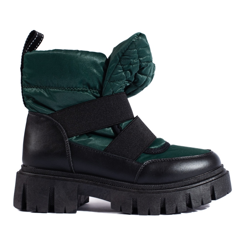 Shelovet green and black women's snow boots