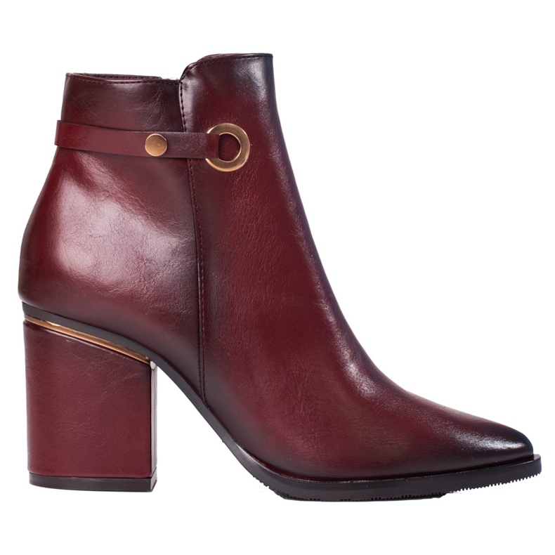 W. Potocki Shelovet women's bordeaux boots on the post red