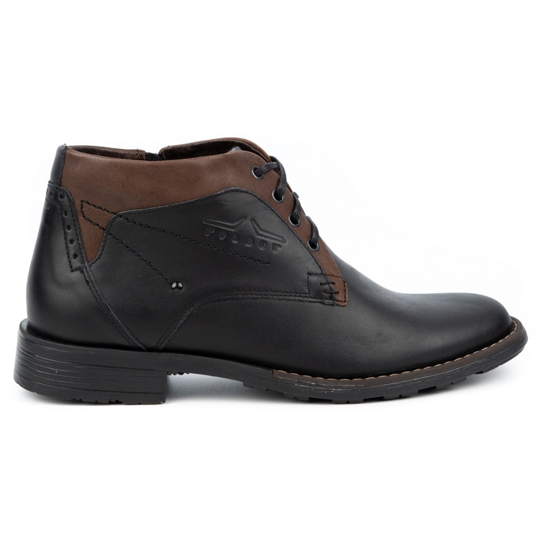 Polbut Men's winter leather boots J43S black Polbut Men's winter leather boots J43S black