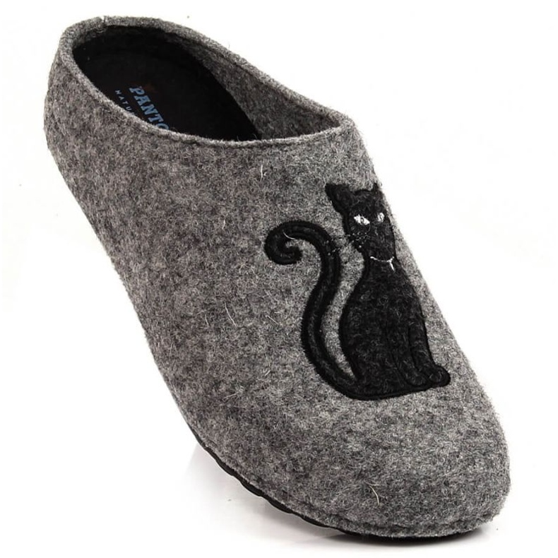 Panto Fino felt slippers with a cat W KK267047 INT1799 grey