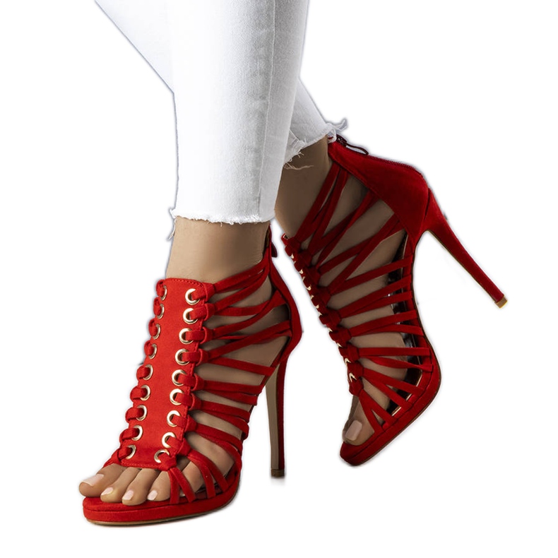 BM Red Pompis high heel sandals