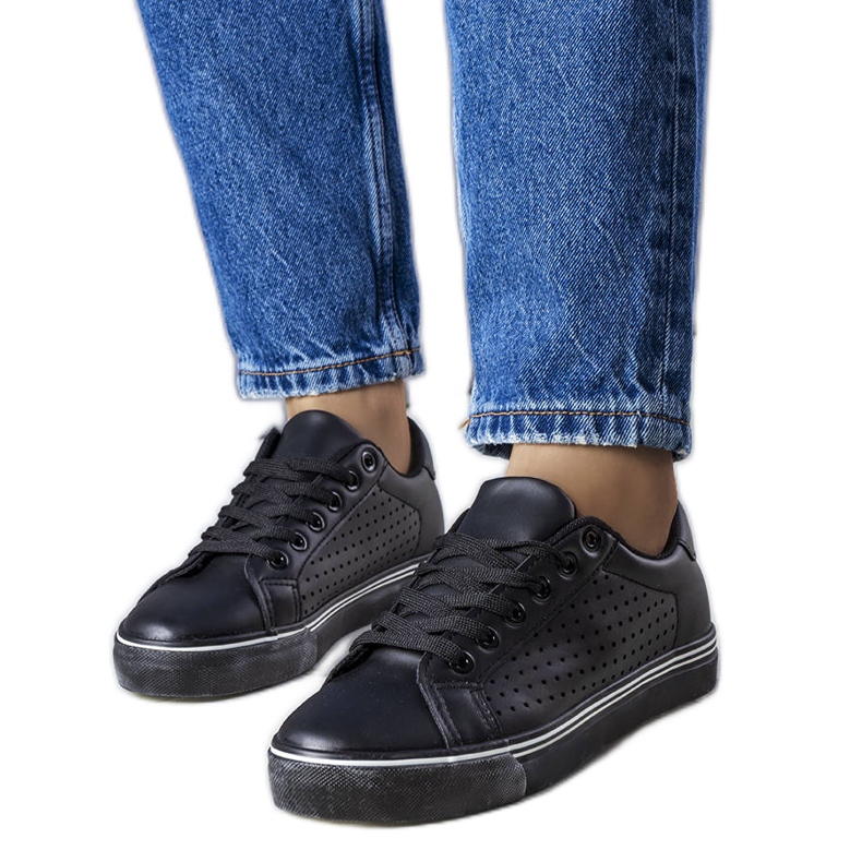 Black eco-leather sneakers from Joffre Black eco-leather sneakers from Joffre