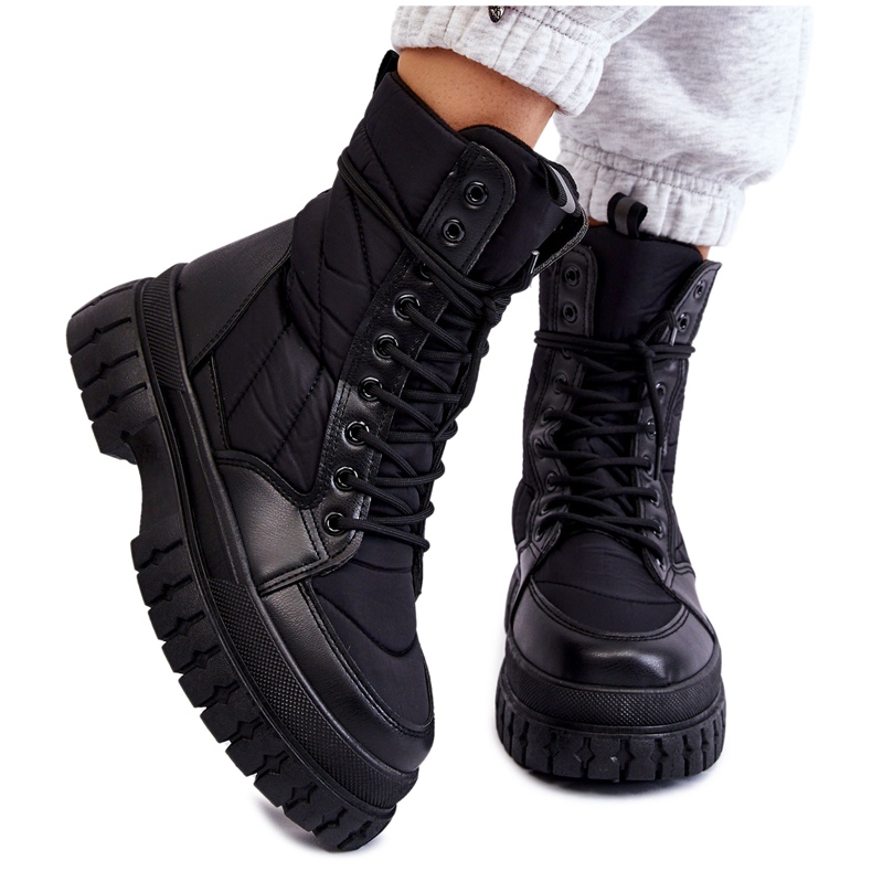 PA1 Women's Boots With Warming Lace-up Black Ariadna