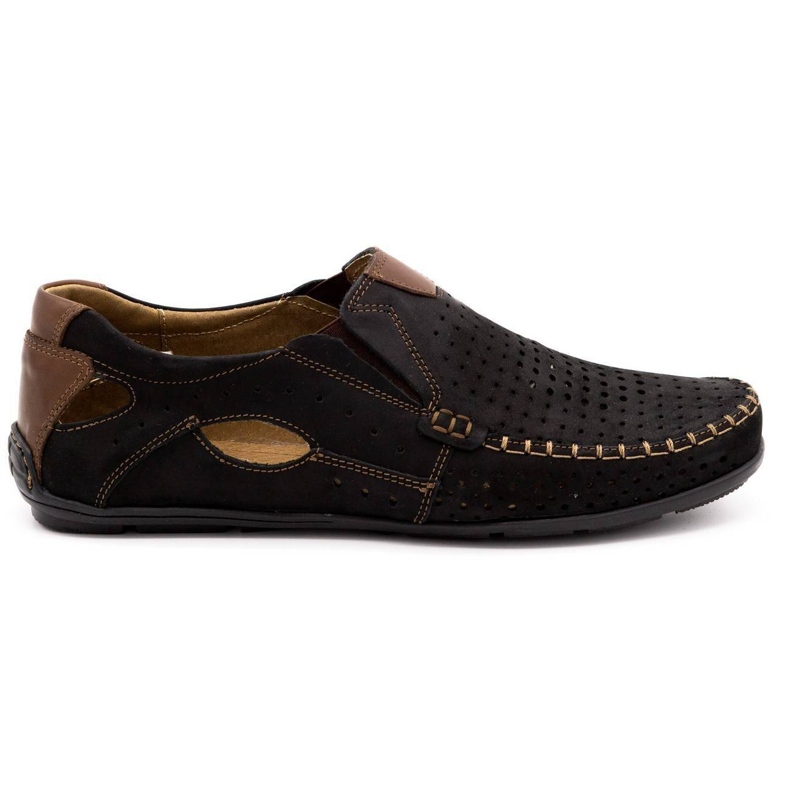 Olivier Black men's moccasin 901 summer shoes