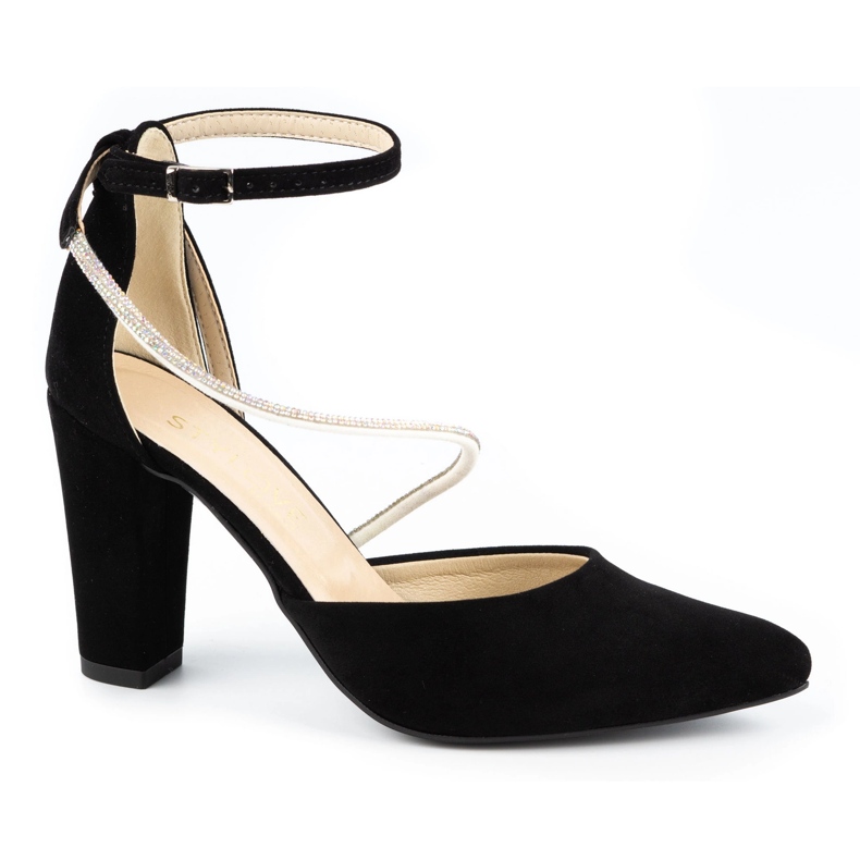 Ivbut Women's pumps on the post Polish 859IV black