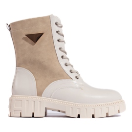 Women's beige worker boots