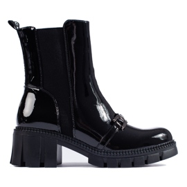 W. Potocki Women's lacquered Jodhpur boots Potocki black
