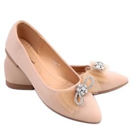 PA1 Maura Khaki bow ballet flats beige