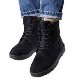 PA1 Black insulated boots made of eco-suede from Madisyn