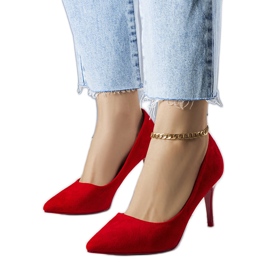 PA1 Alayah red heels made of eco-suede