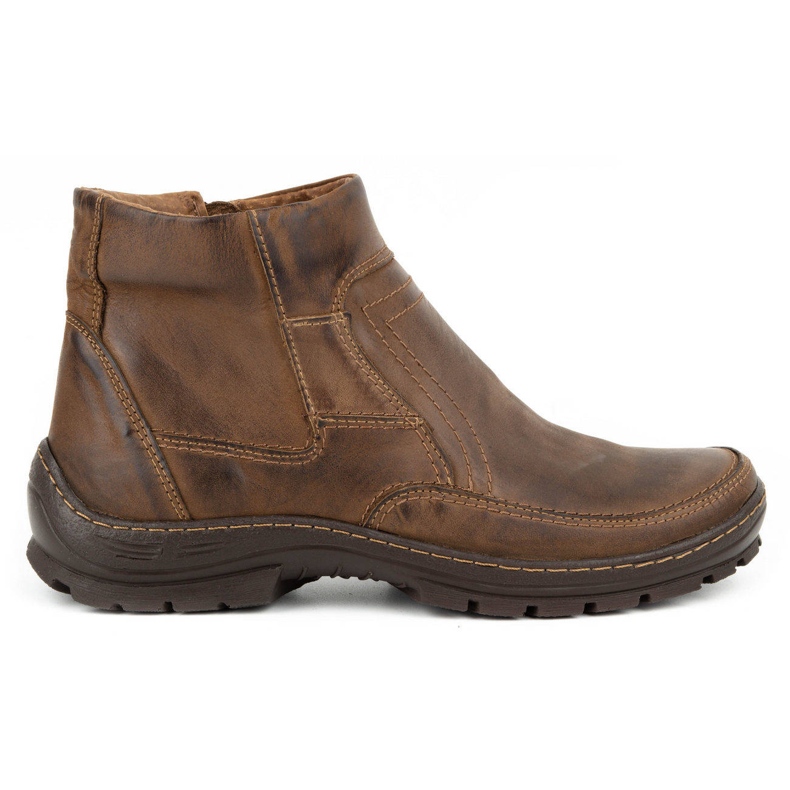 Olivier Men's winter leather boots 354MP dark brown Olivier Men's winter leather boots 354MP dark brown