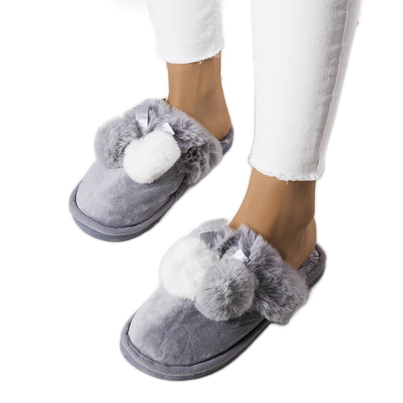 BM Gray Bonnet slippers grey