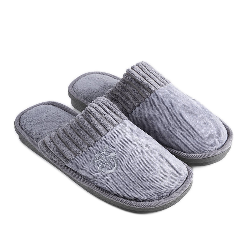 BM Men's gray slippers from Lesseps grey