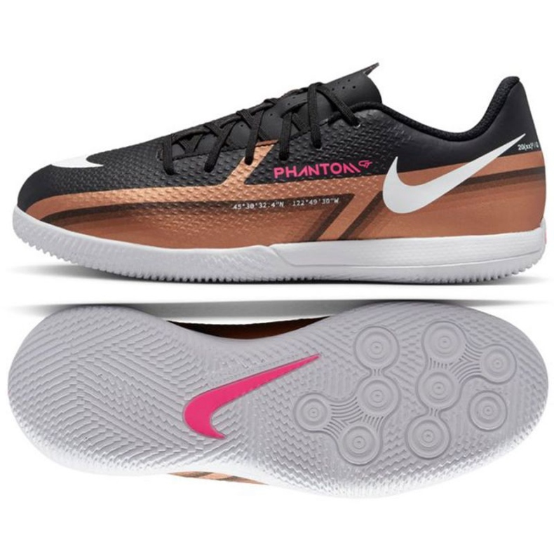 Nike Phantom GT2 Academy Qatar Ic Jr DR6059 810 football shoes brown, black black