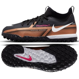 Nike Phantom GT2 Academy Qatar Dynamic Fit Tf Jr DR6061 810 football shoes brown, black beiges and browns