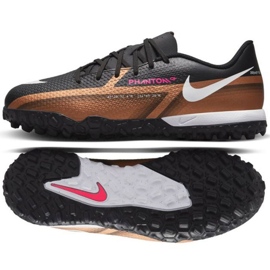 Nike Phantom GT2 Academy Qatar Tf Jr DR6062 810 football shoes brown, black beiges and browns