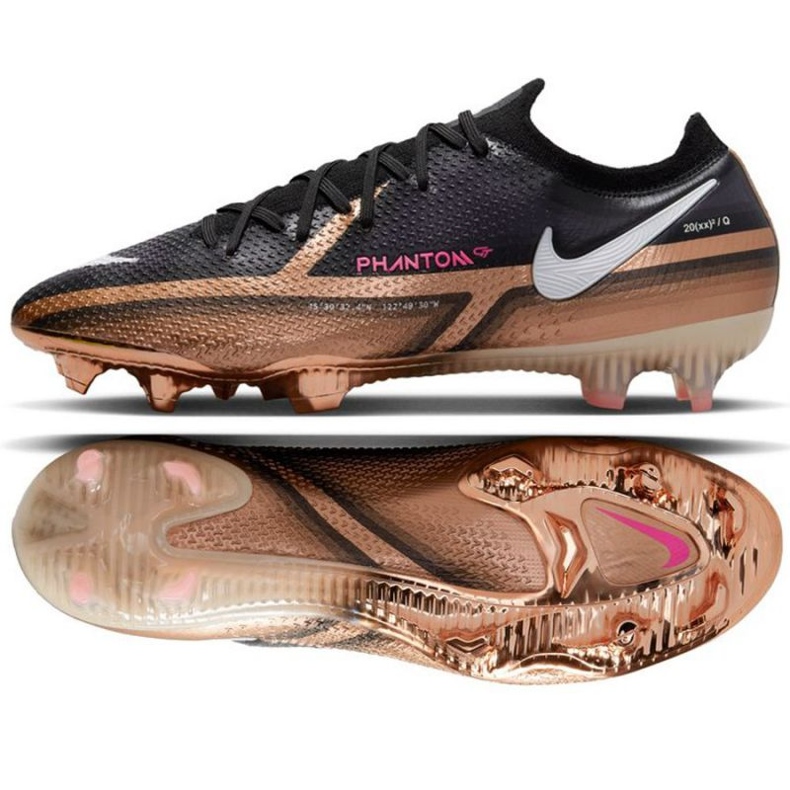 Nike Phantom GT2 Elite Qatar Fg M DR5954 810 football shoes brown, black beiges and browns Nike Phantom GT2 Elite Qatar Fg M DR5954 810 football shoes brown, black beiges and browns