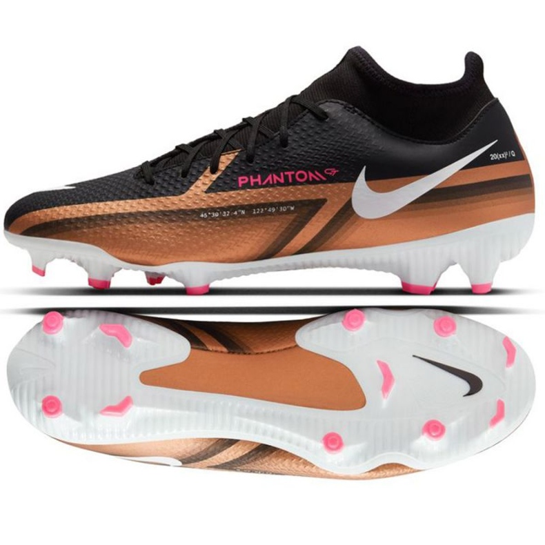 Nike Phantom GT2 Academy Dynamic FG/MG M DR5960 810 football shoes brown, black beiges and browns Nike Phantom GT2 Academy Dynamic FG/MG M DR5960 810 football shoes brown, black beiges and browns