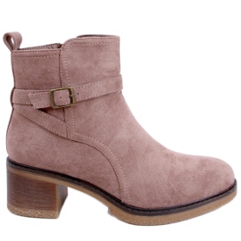 BM Aretha Khaki wide heel boots beige