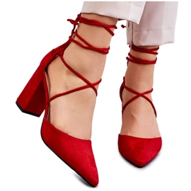 PA1 Classic Tied Suede Pumps Red Lucira