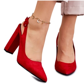 PA1 Red Alanza High Heels Pointed Toe Pumps