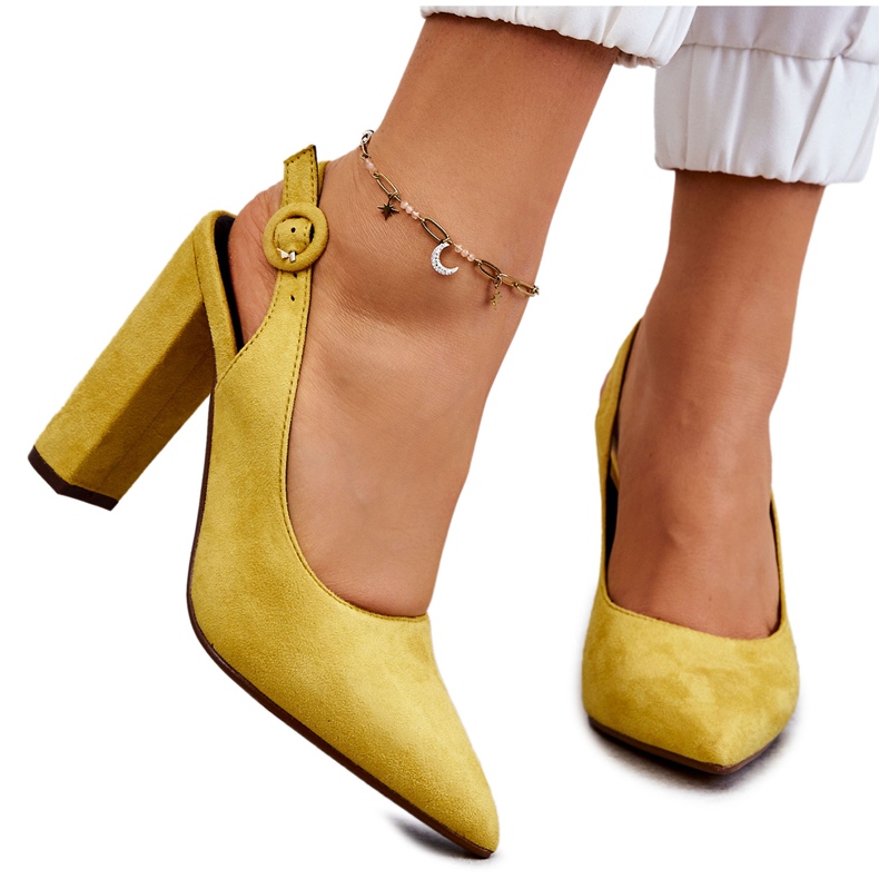 PA1 Yellow Alanza High Heel Pumps