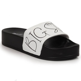 Women's slippers lacquered on the platform white Big Star JJ274A275