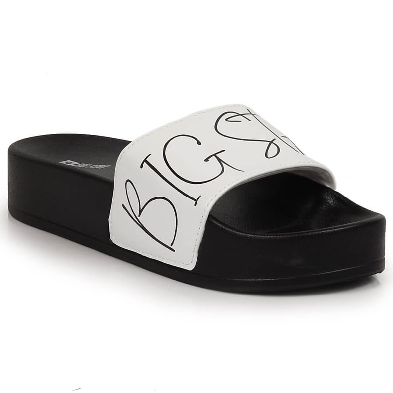 Women's slippers lacquered on the platform white Big Star JJ274A275