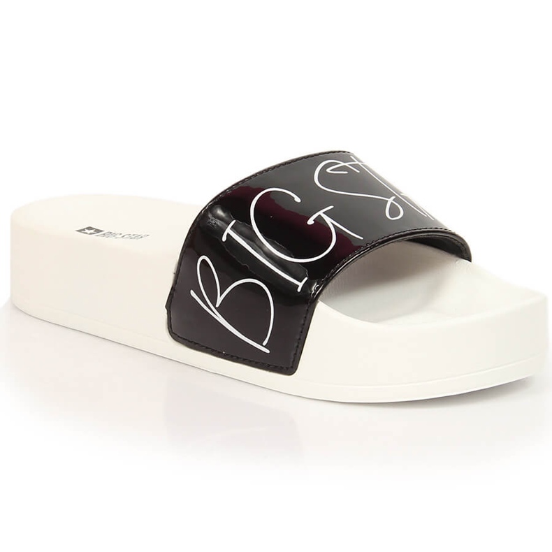 Women's black lacquered slippers on the Big Star platform JJ274A276