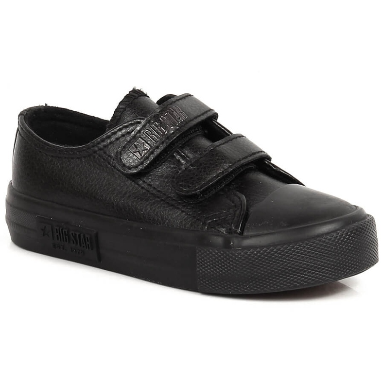 Children's sneakers made of eco leather with Velcro black Big Star KK374092
