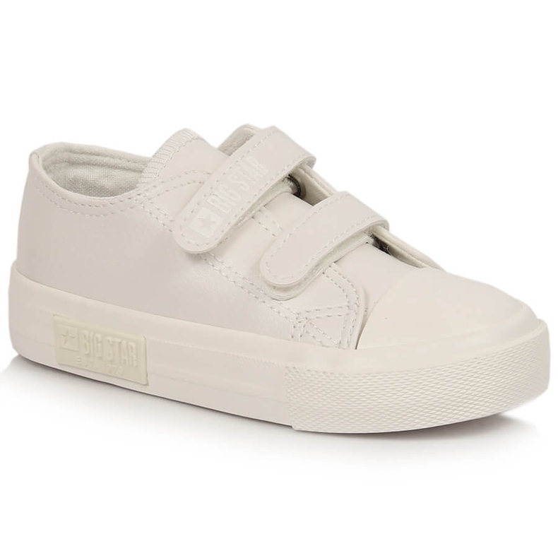 Children's sneakers made of eco leather with Velcro white Big Star KK374093