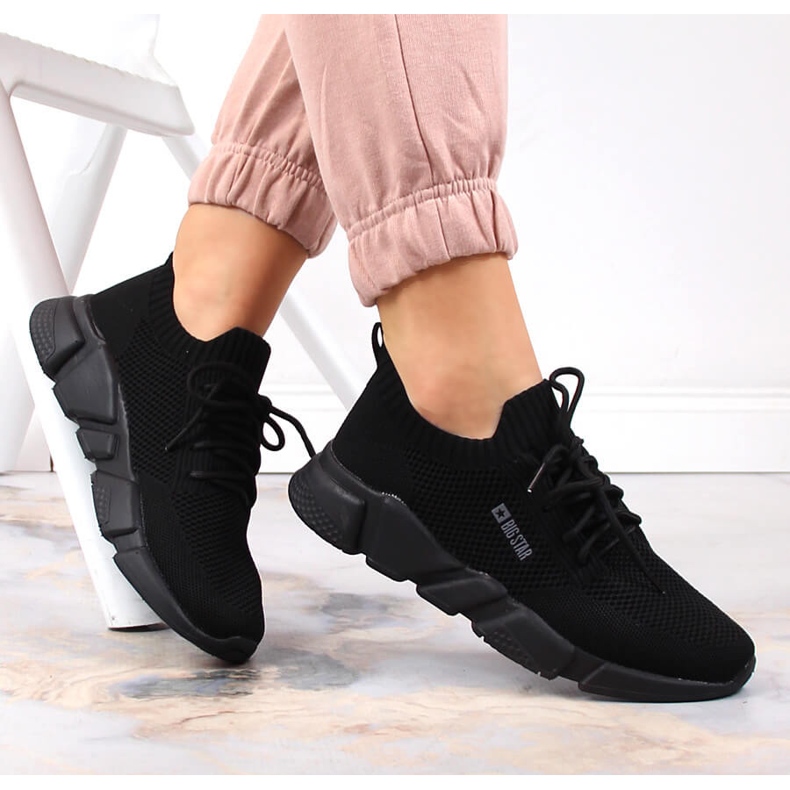 Women's black sports shoes Big Star JJ274269