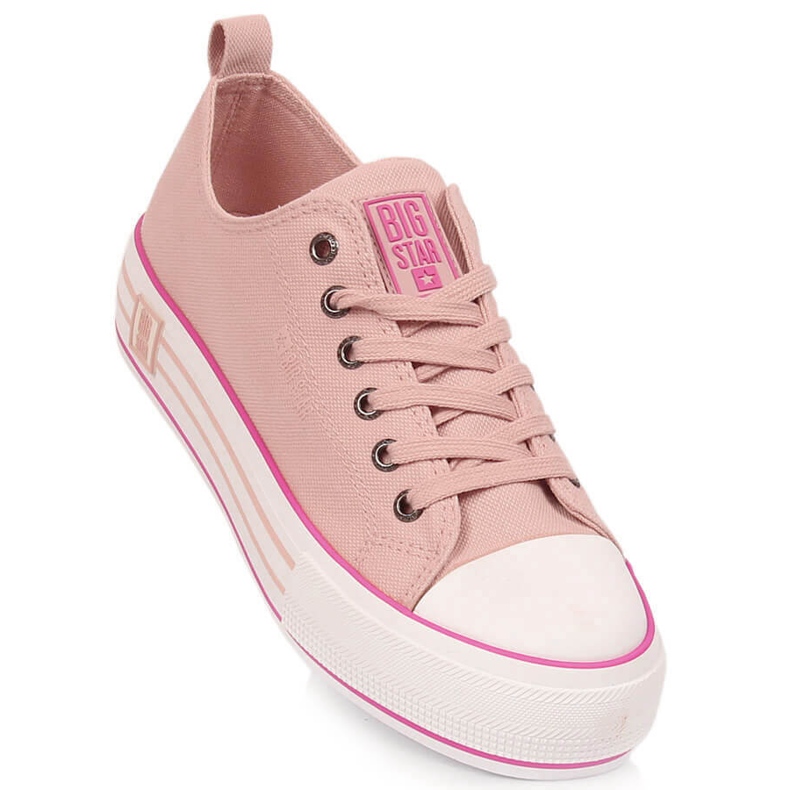 Women's sneakers on the platform powder pink Big Star LL274181