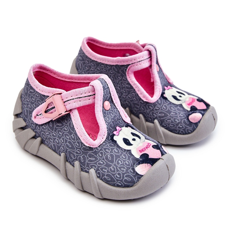 BEFADO S.A. Shoes Slippers Befado Pandy 110P470 Grey-Pink BEFADO S.A. Shoes Slippers Befado Pandy 110P470 Grey-Pink