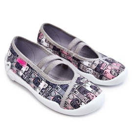 BEFADO S.A. Ballerina Slippers Befado Kotki 116X315 Grey-Pink