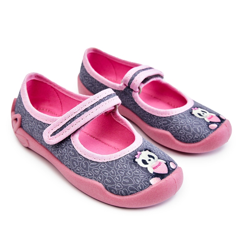 BEFADO S.A. Children's Slippers Befado Panda 114X506 Grey-Pink