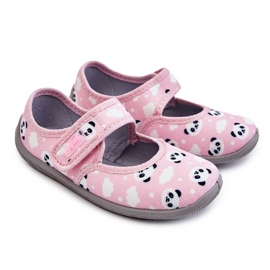 BEFADO S.A. Children's Slippers Ballerinas With Velcro Befado Pandy 955X021 Light Pink