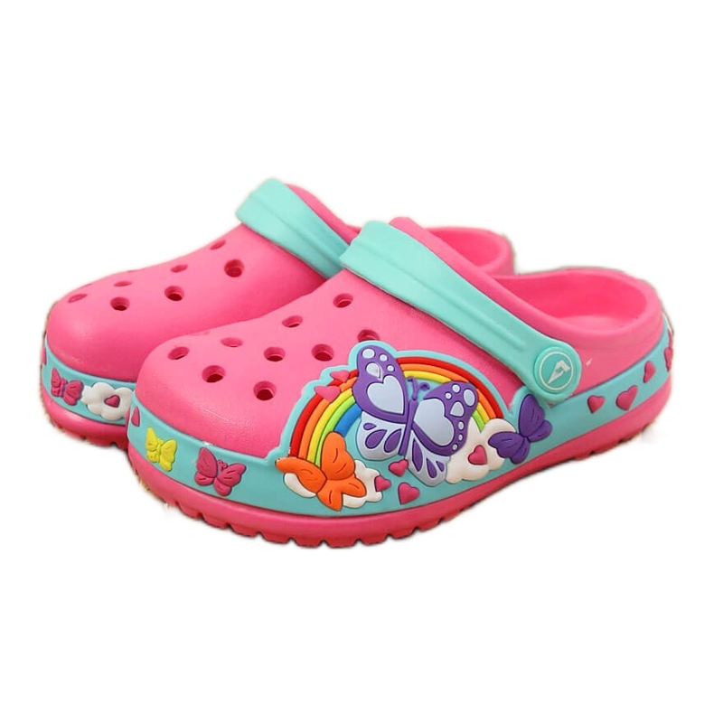 Girl's pink American Club foam slippers