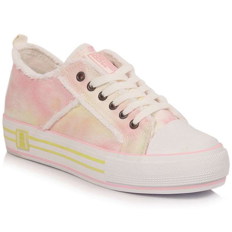 Women's sneakers on the platform tie dye Big Star LL274174 pink