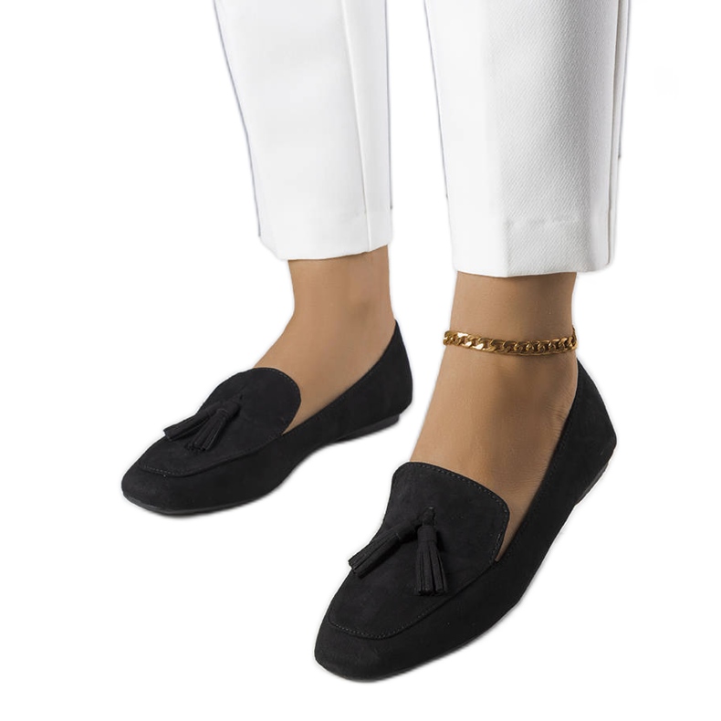 PA1 Cillian black eco-suede ballet flats