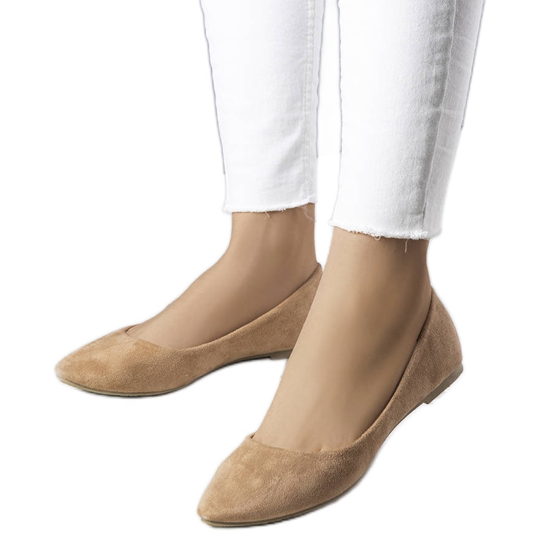 PA1 Beige eco-suede ballerinas from Logan