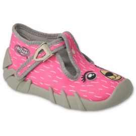 Befado children's slippers 110N468 pink with dog appliqué