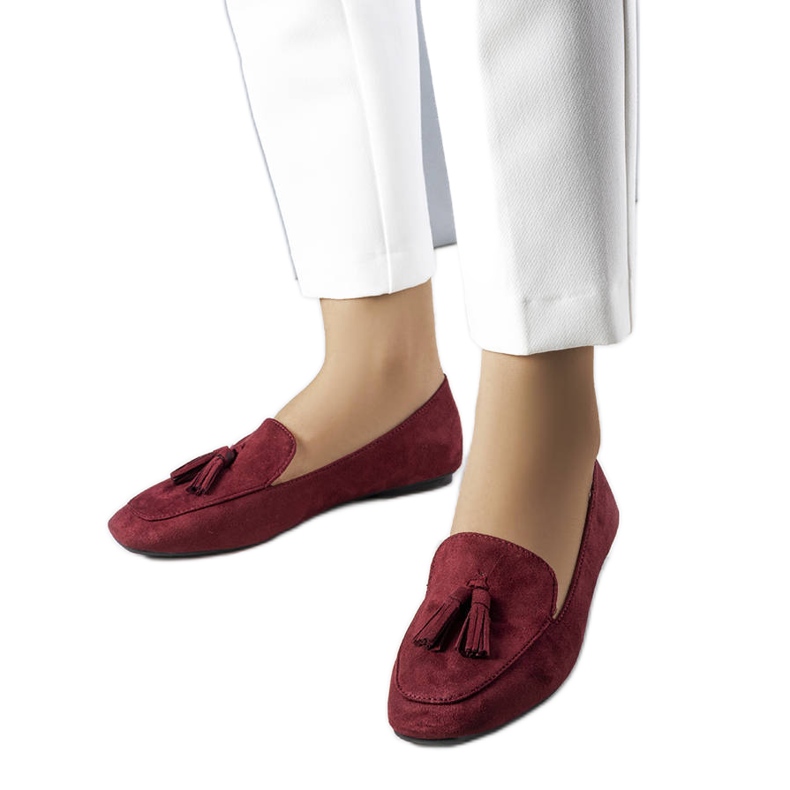PA1 Maroon ballerinas made of eco-suede from Cillian red