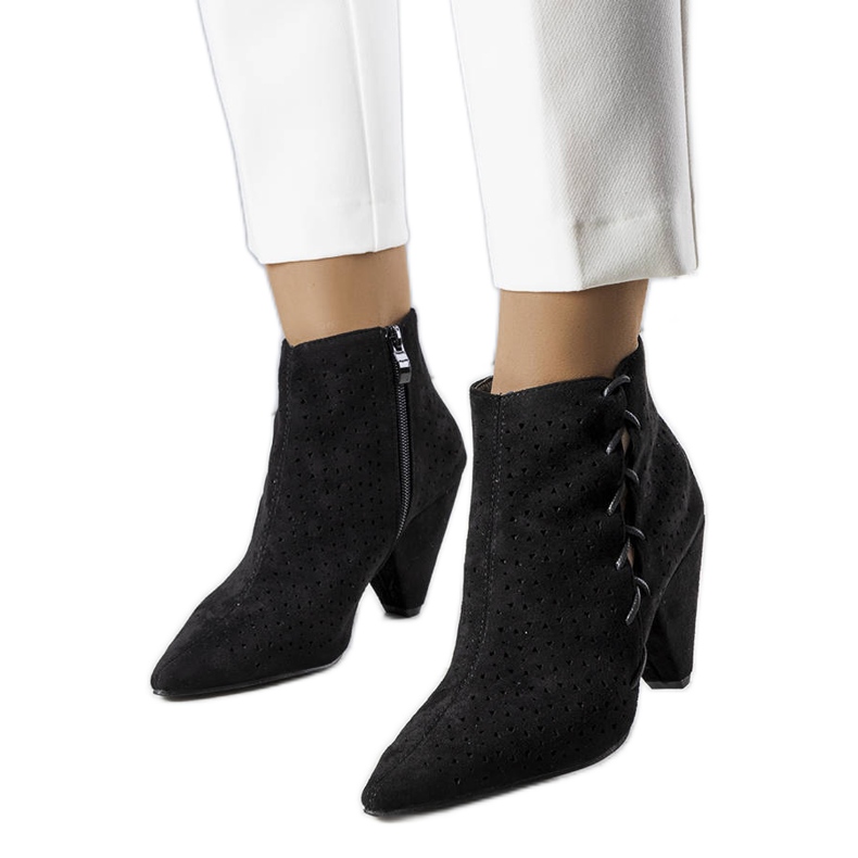 Black openwork boots from Collins