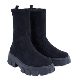 PA1 Phyllis Black suede flat boots