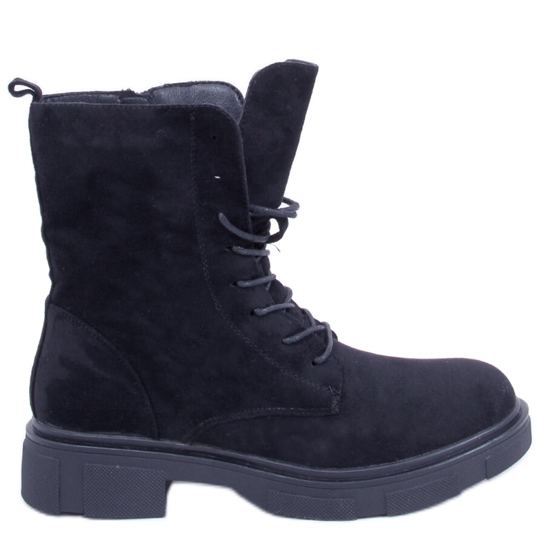 PA1 Lavey Black suede lace-up boots