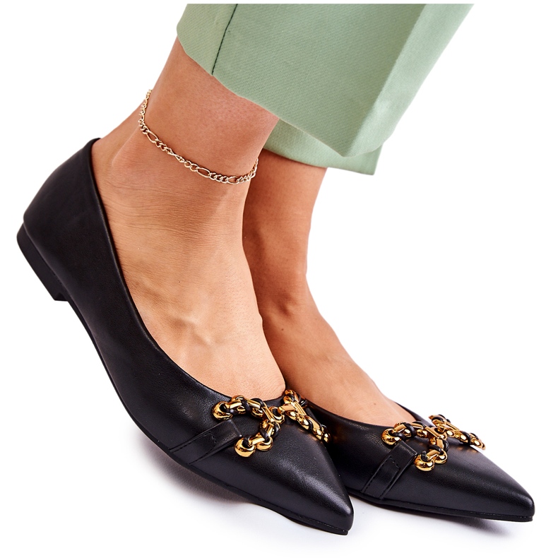 WS1 Women's Ballerinas In Spitz With Black Carlos Ornament