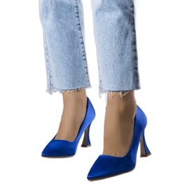 BM Otto blue hourglass heel pumps