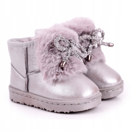 Children's Snow Boots with Fur Silver Aurora