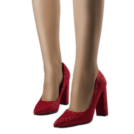 Red brocade heel pumps from Belle Red brocade heel pumps from Belle